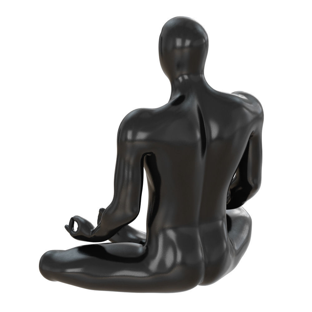 Male abstract mannequin sitting in yoga pose 110 3D model_4
