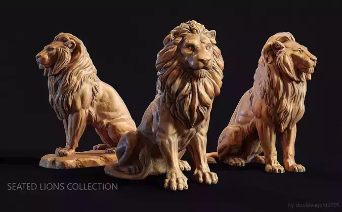 Seated lions  3 in 1 Collection 