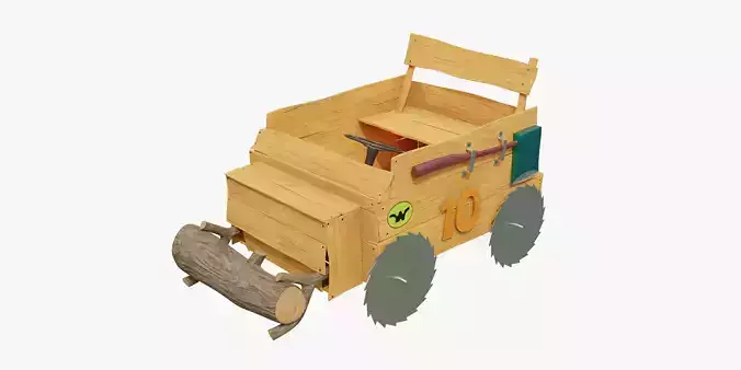 Race Car 10 Sawtooth in the Buzzwagon Low-poly 3D model