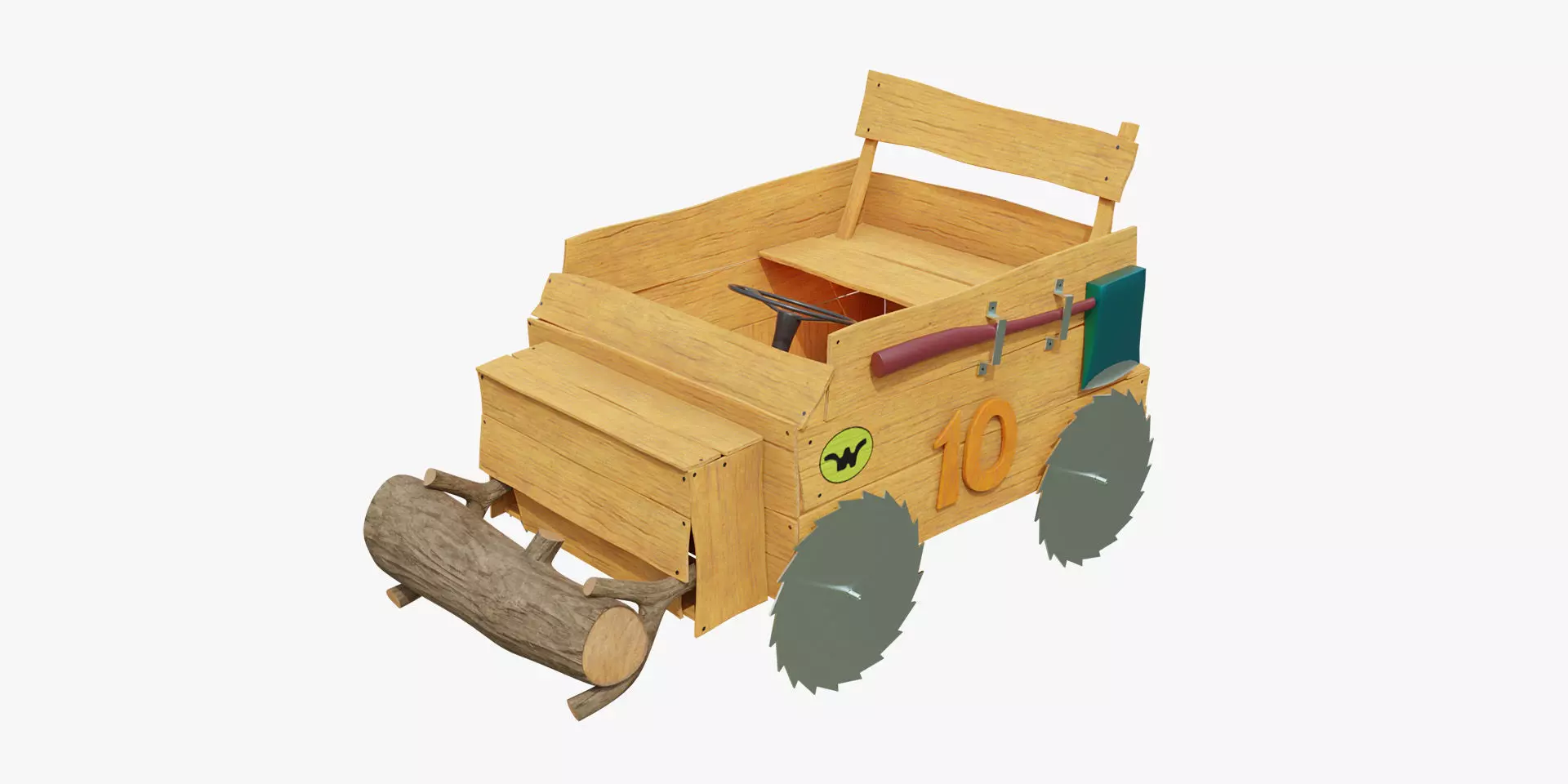 Race Car 10 Sawtooth in the Buzzwagon Low-poly 3D model