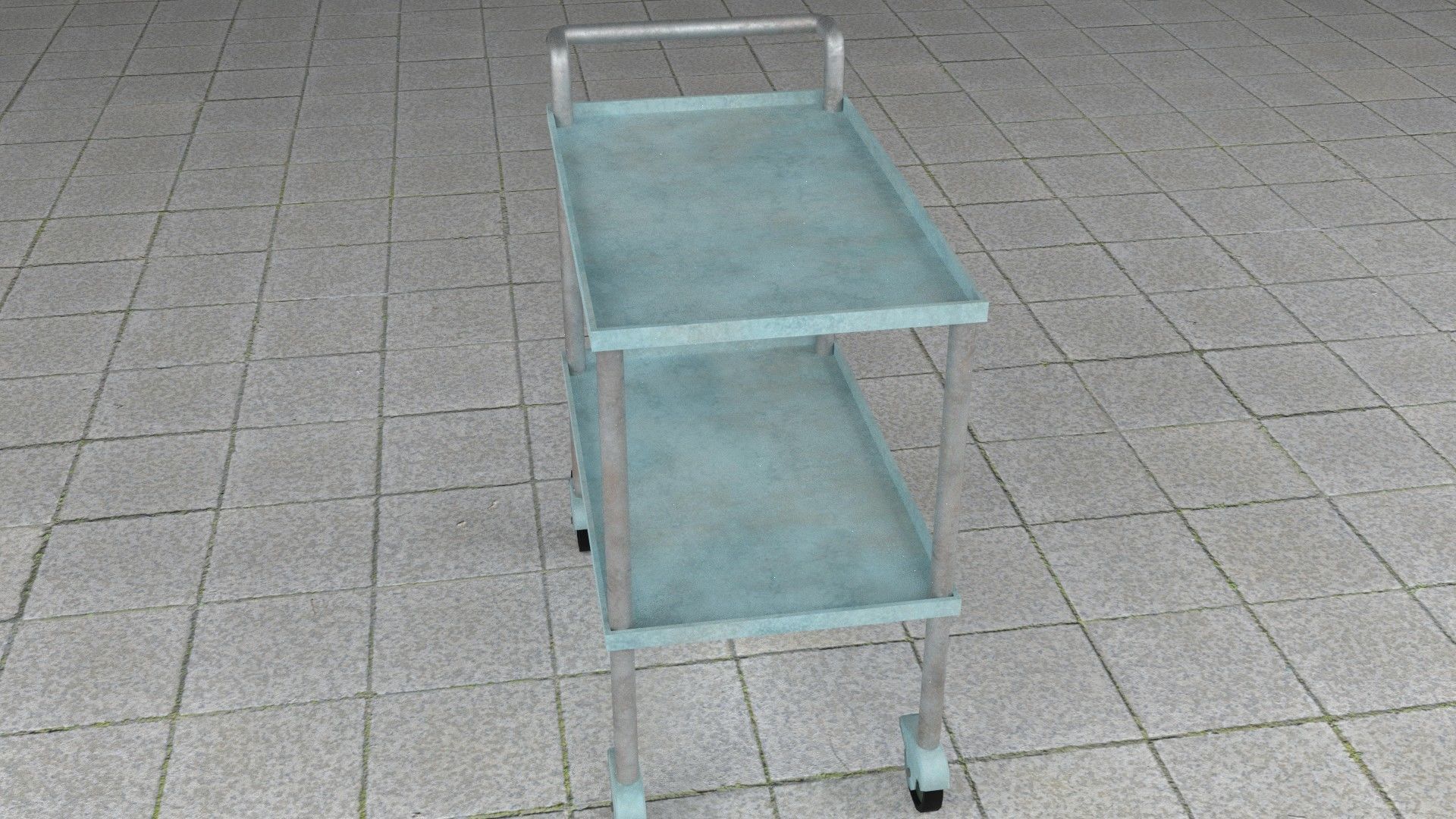 Medical Troley Low-poly 3D model_1