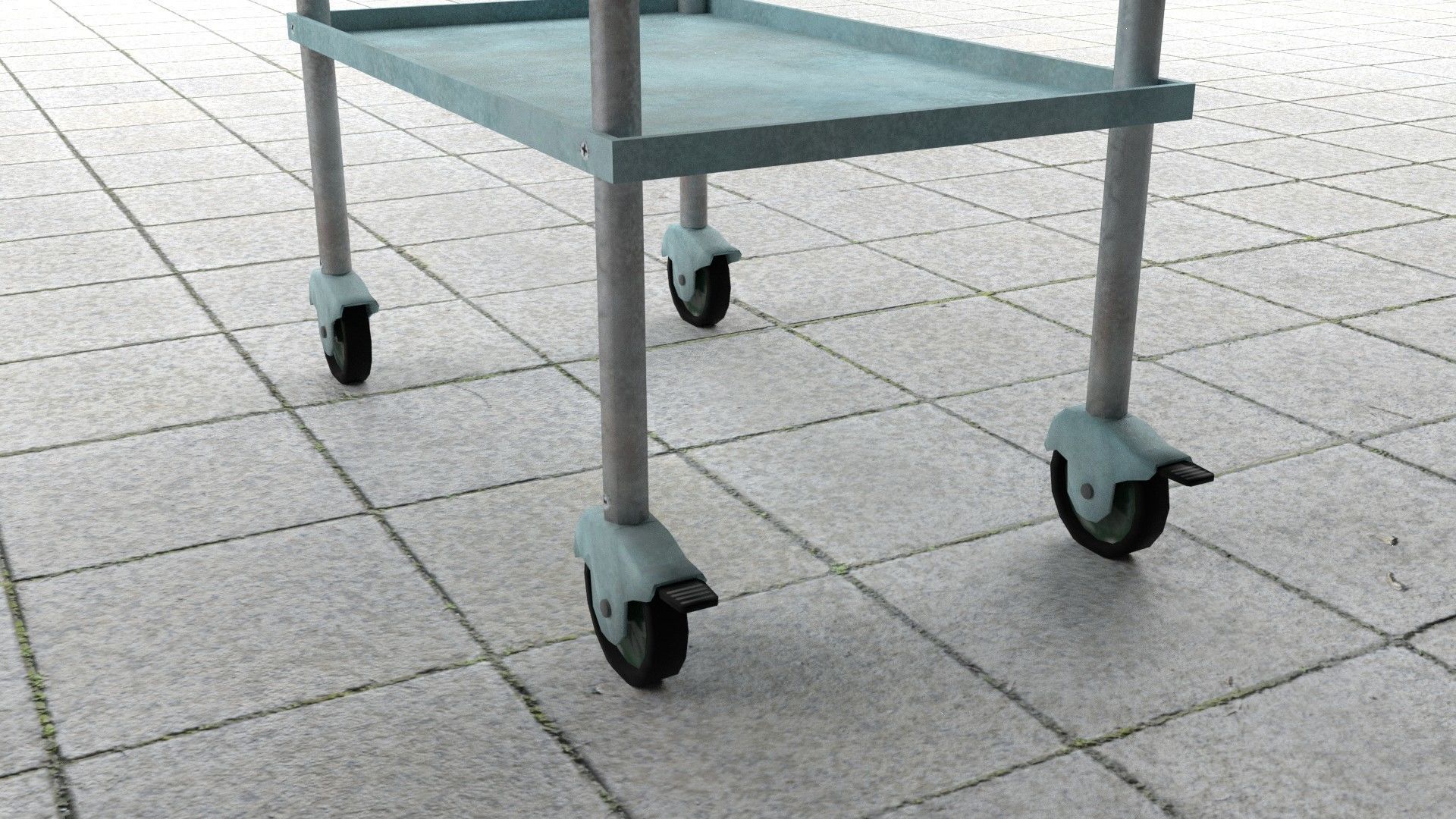 Medical Troley Low-poly 3D model_3