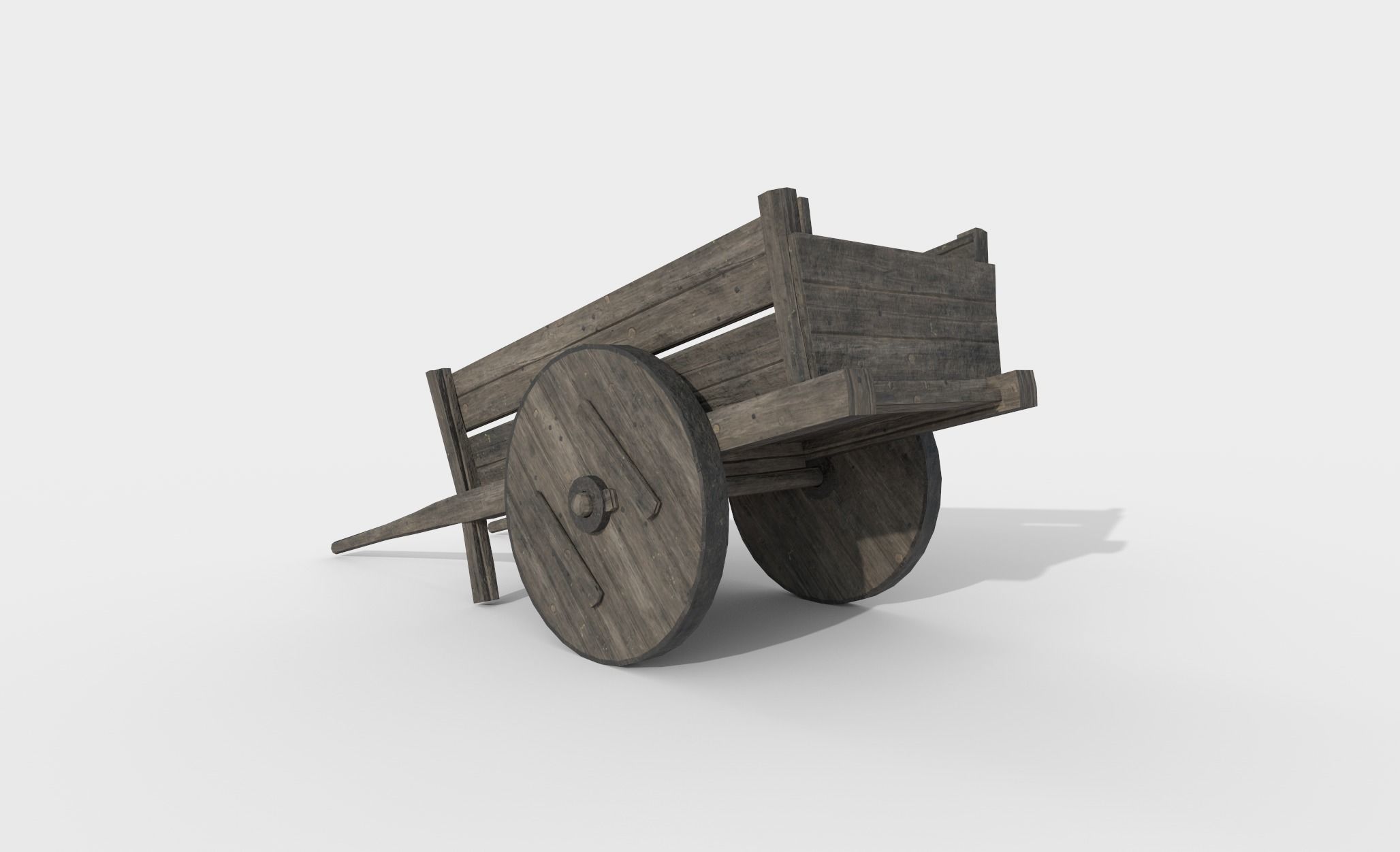 Medieval WhellBarrow 001 Low Poly Low-poly 3D model_2