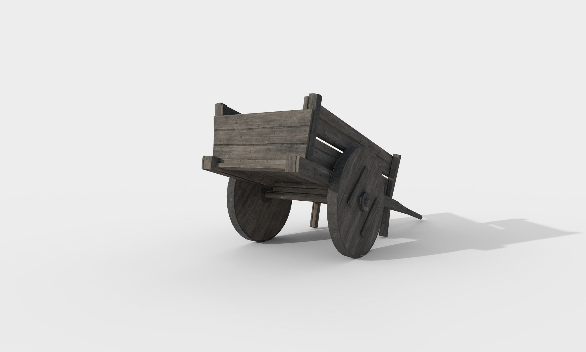 Medieval WhellBarrow 001 Low Poly Low-poly 3D model_3
