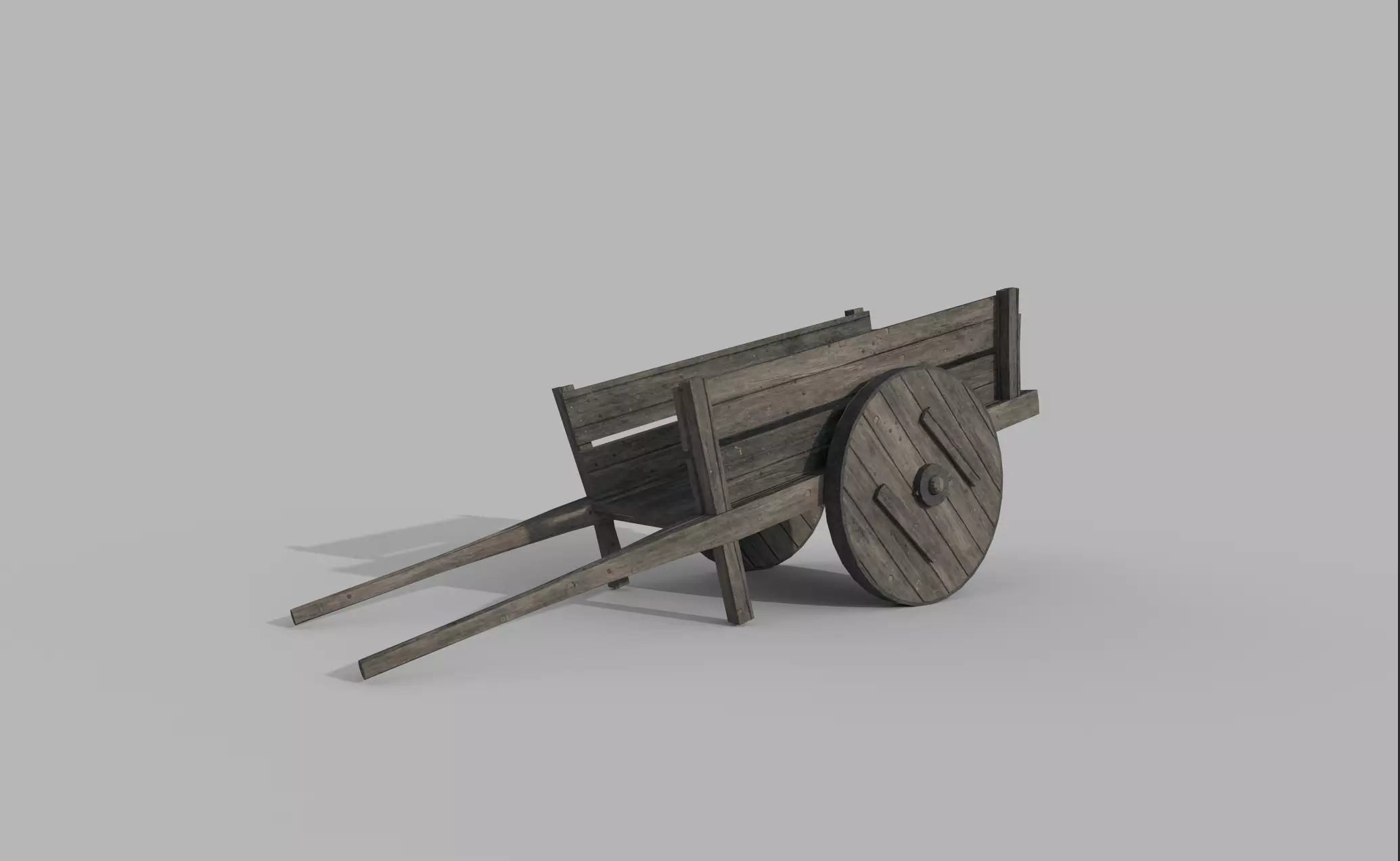 Medieval WhellBarrow 001 Low Poly Low-poly 3D model_0