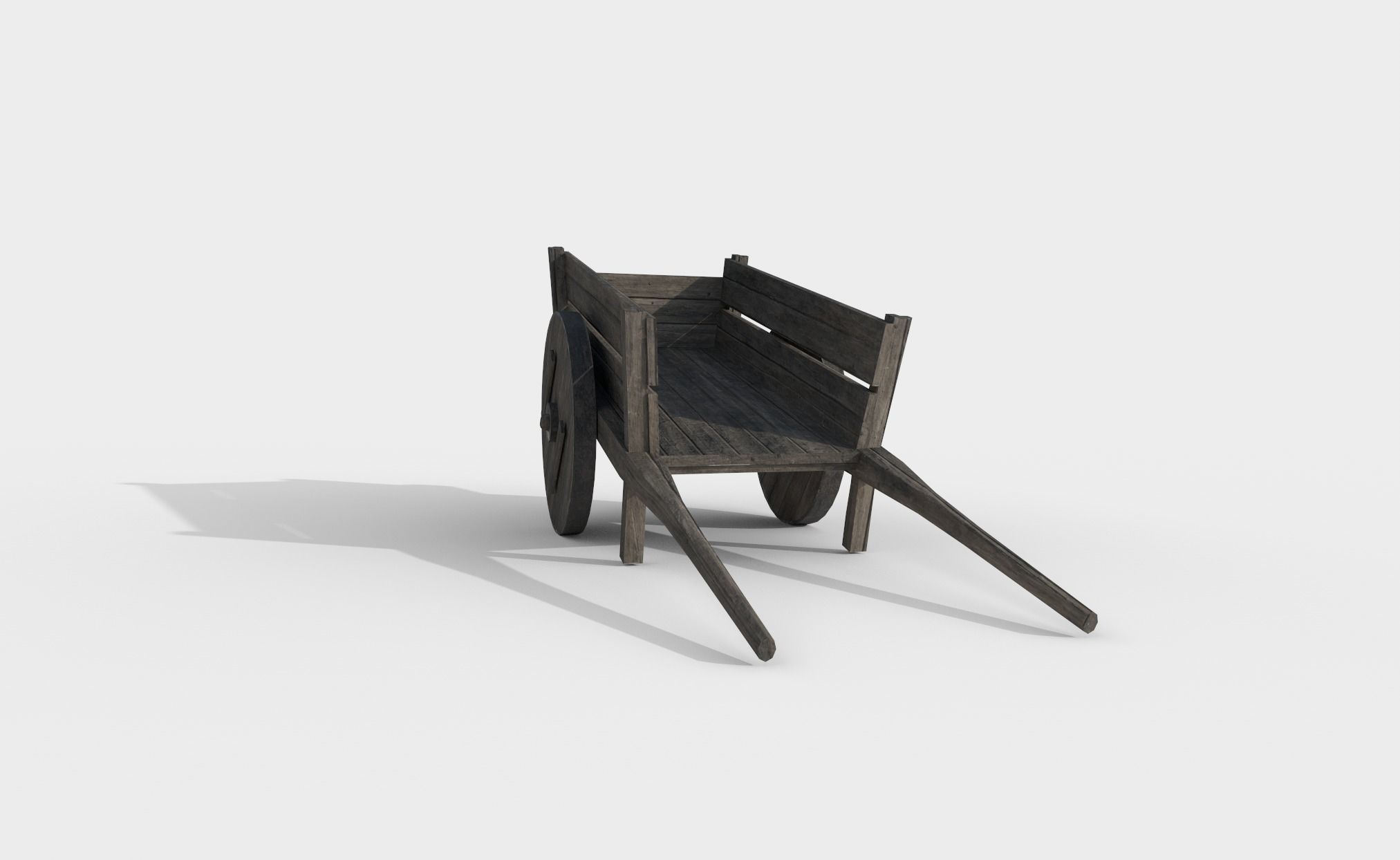 Medieval WhellBarrow 001 Low Poly Low-poly 3D model_4