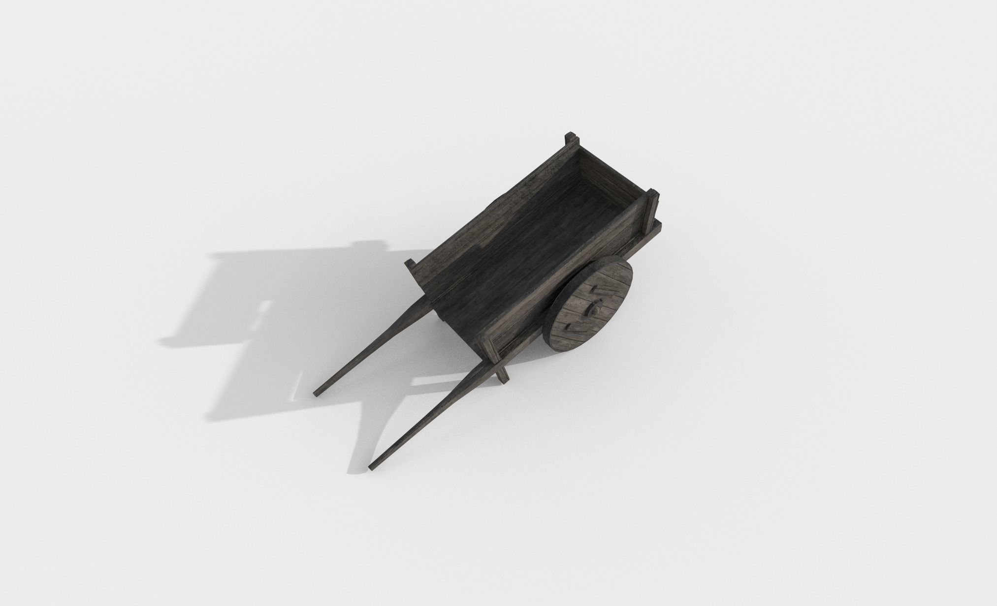 Medieval WhellBarrow 001 Low Poly Low-poly 3D model_5