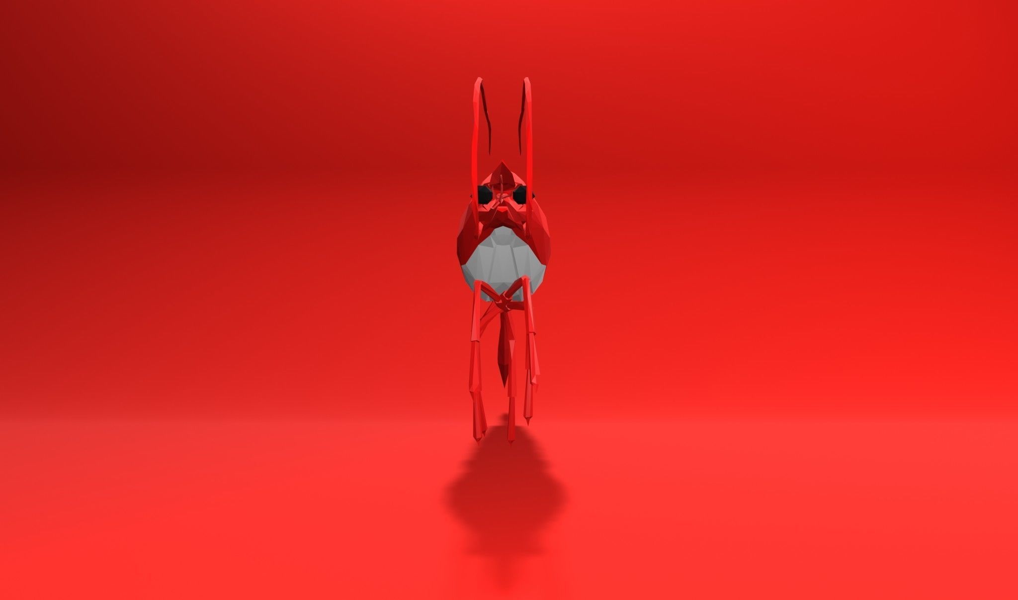 Shrimp sea animal Lowpoly 3D print model_8