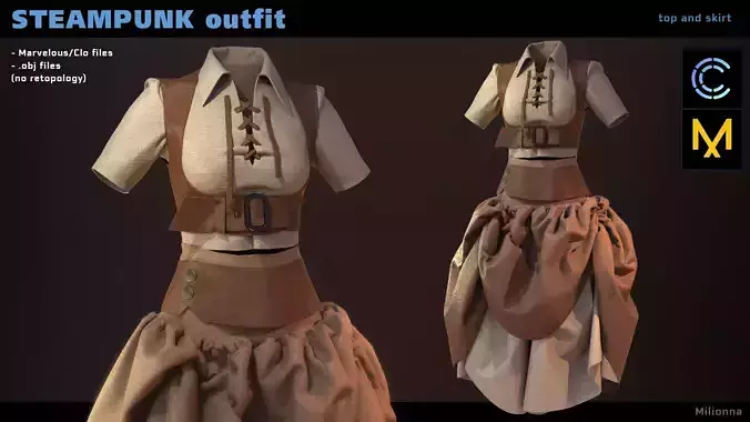 Steampunk outfit - marvelous-clo3d-obj