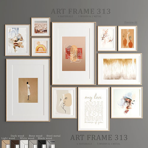 Art Frame 313 Low-poly 3D model