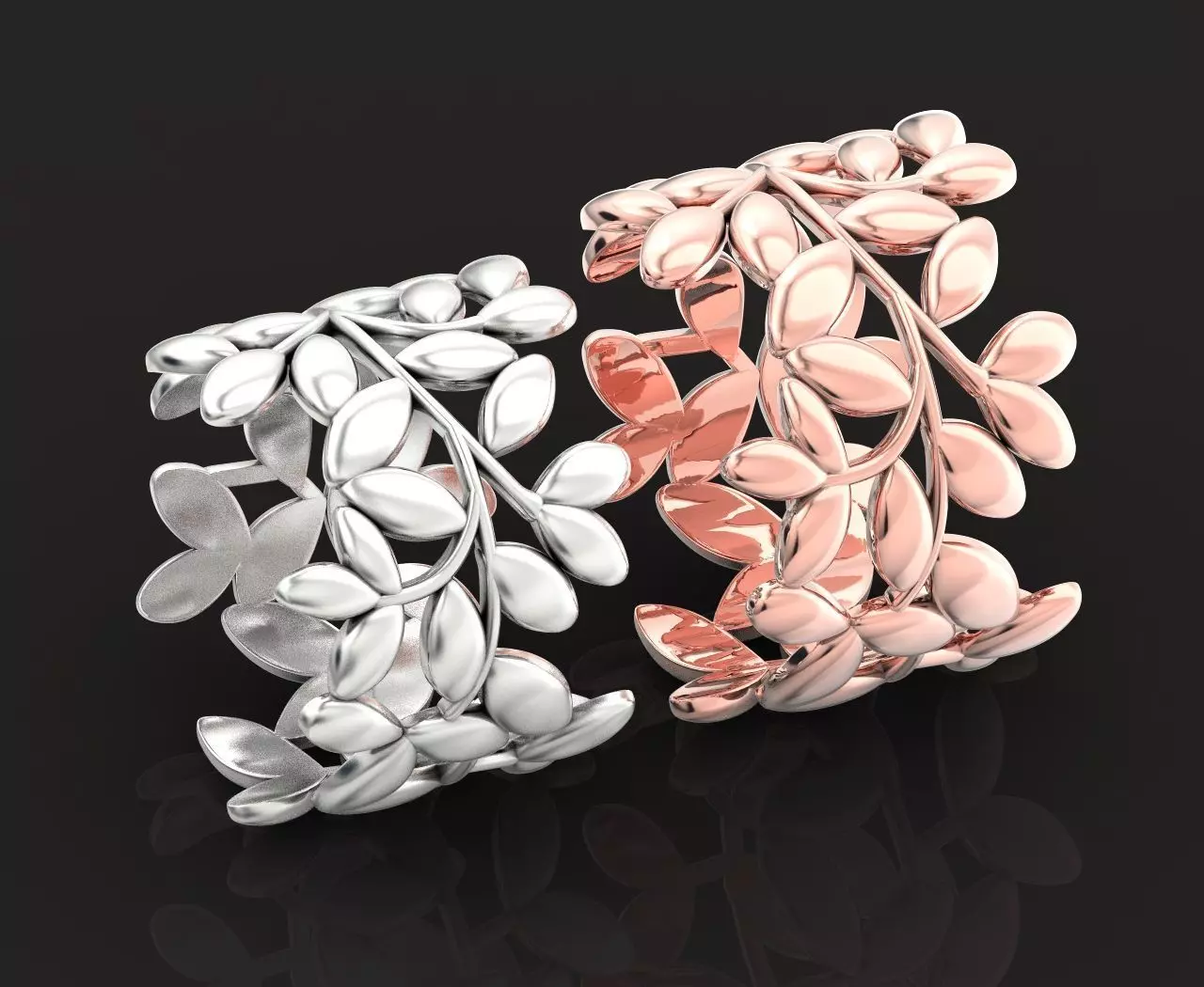 Tiffany wedding ring leaf 3D print model