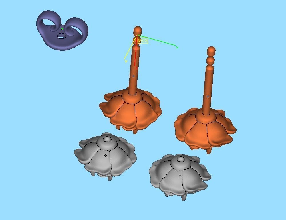 Stud Earrings Rose Flower Earrings 3mm Stone 3D print model_20