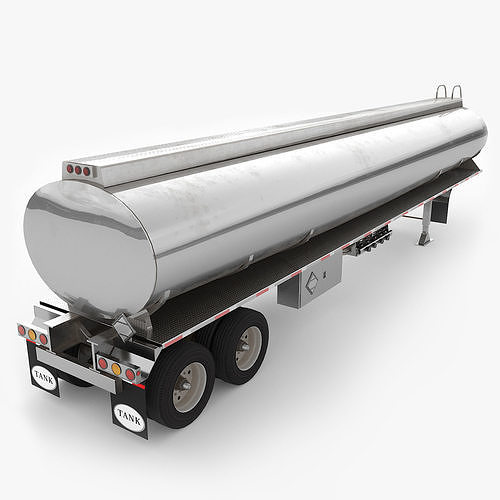 Semitrailer Tank Low-poly 3D model
