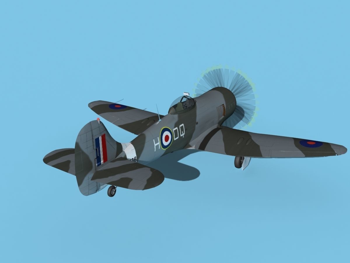 Hawker Tempest MKII V04 RAF 3D model_6