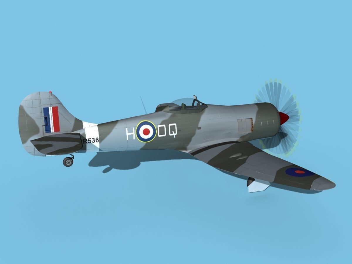 Hawker Tempest MKII V04 RAF 3D model_5