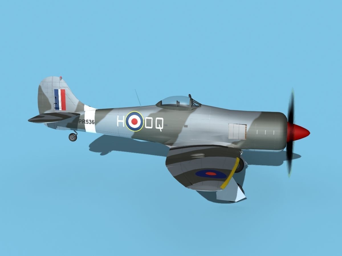 Hawker Tempest MKII V04 RAF 3D model_4