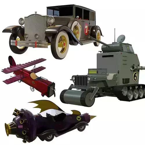 All Cars from Wacky Races  3D Model Collection