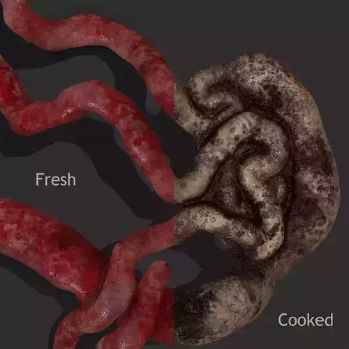 Intestines Pile Horror Prop  Low-poly 3D model