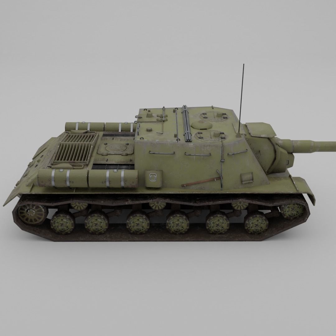 ISU-152 Heavy Assault Tank Low-poly 3D model_13
