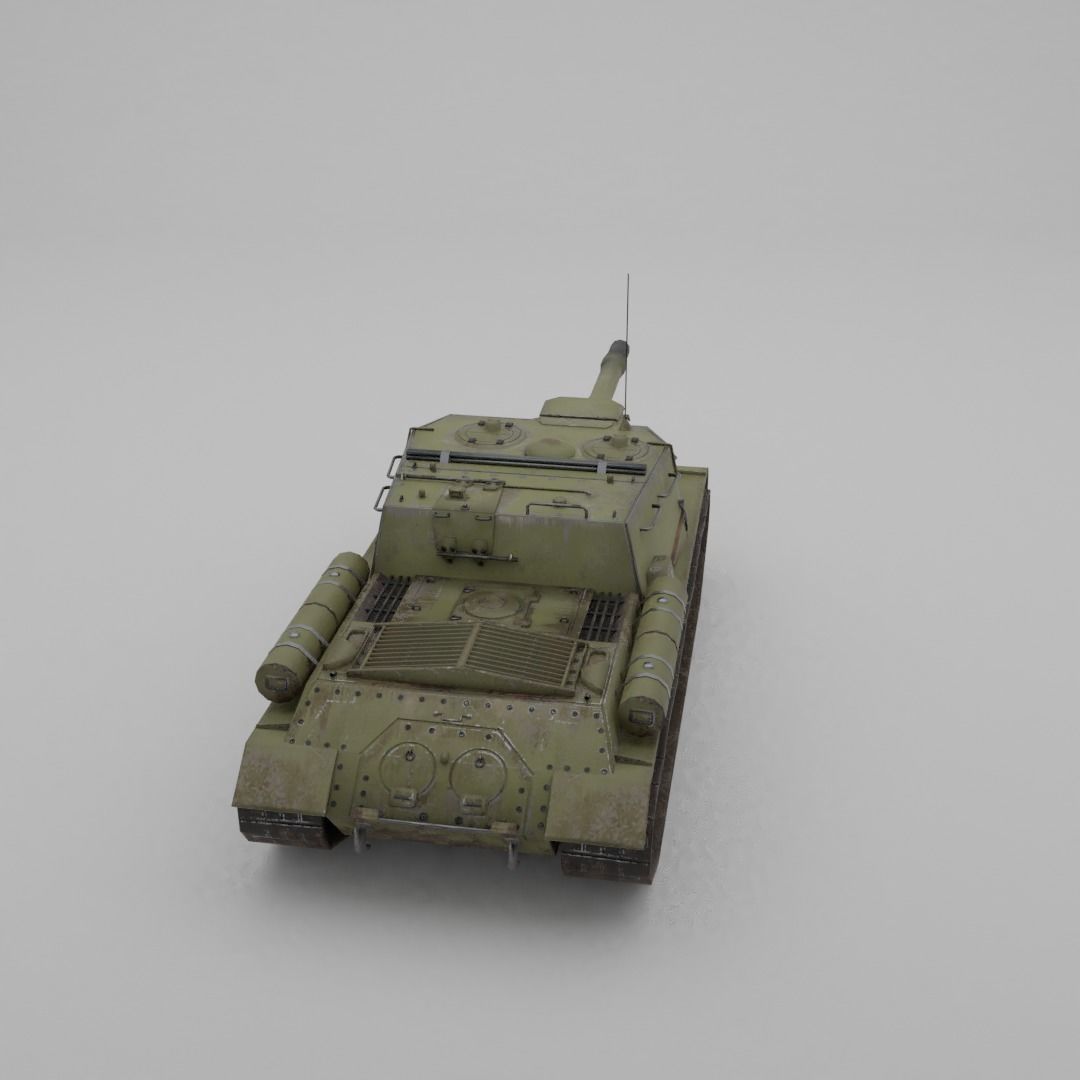 ISU-152 Heavy Assault Tank Low-poly 3D model_27