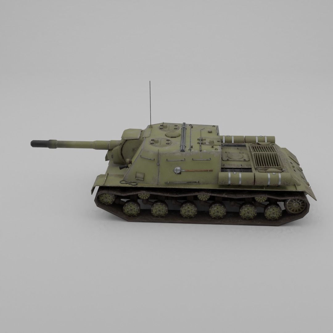 ISU-152 Heavy Assault Tank Low-poly 3D model_31