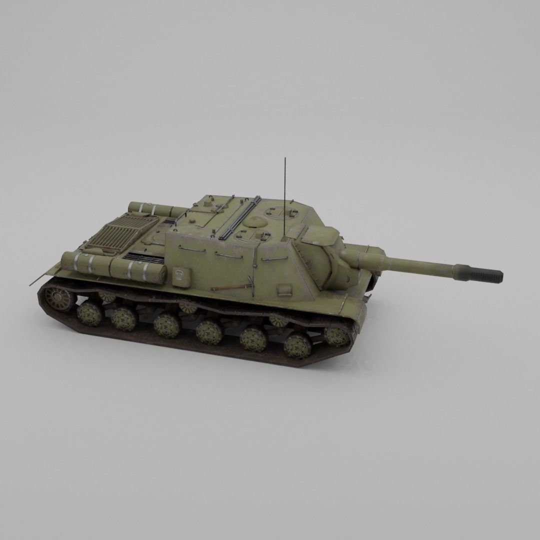 ISU-152 Heavy Assault Tank Low-poly 3D model_23