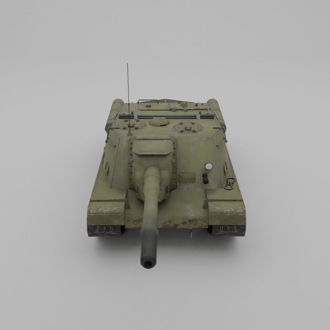 ISU-152 Heavy Assault Tank Low-poly 3D model_11