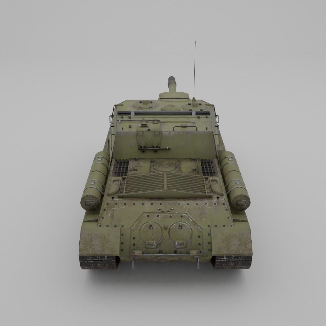 ISU-152 Heavy Assault Tank Low-poly 3D model_15