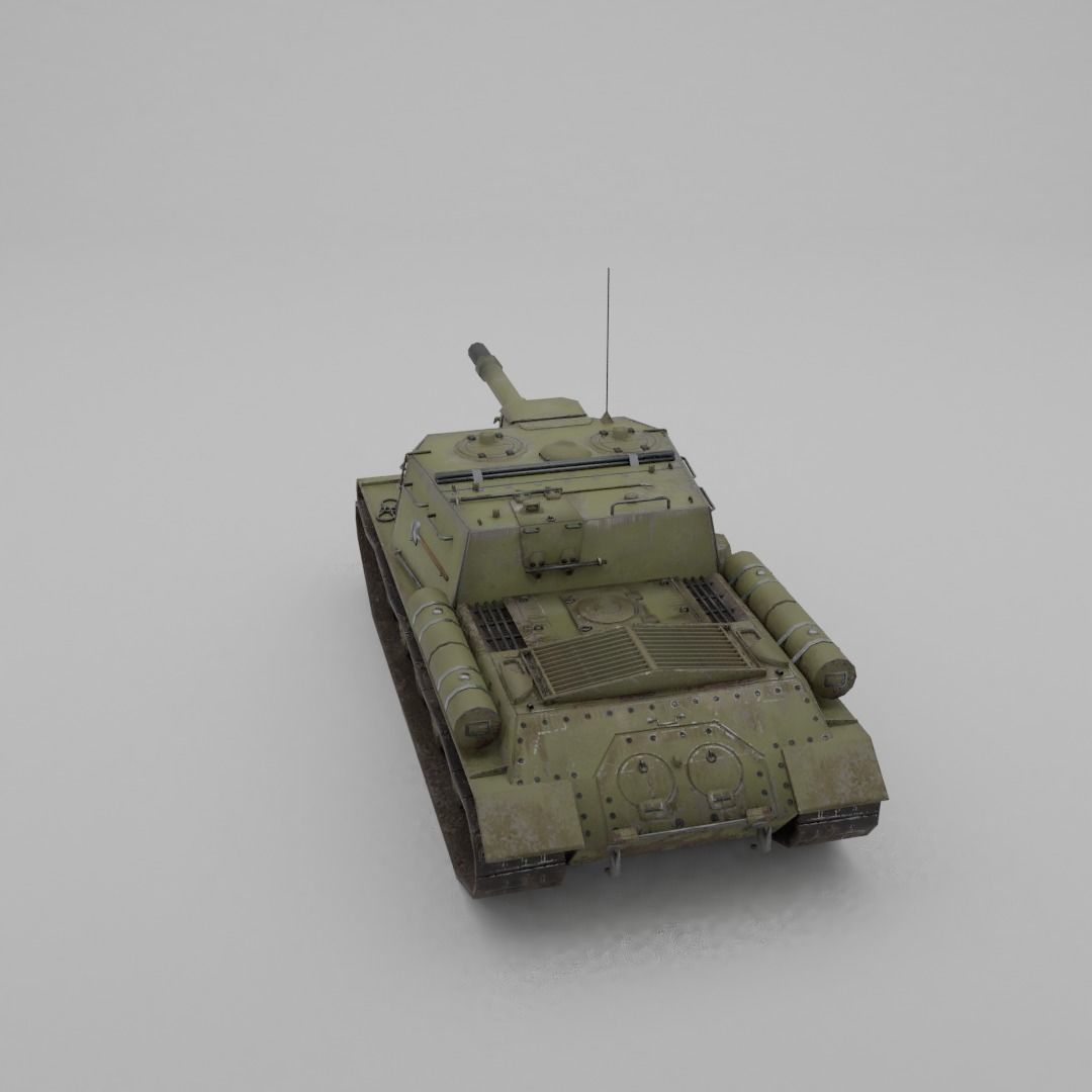 ISU-152 Heavy Assault Tank Low-poly 3D model_28
