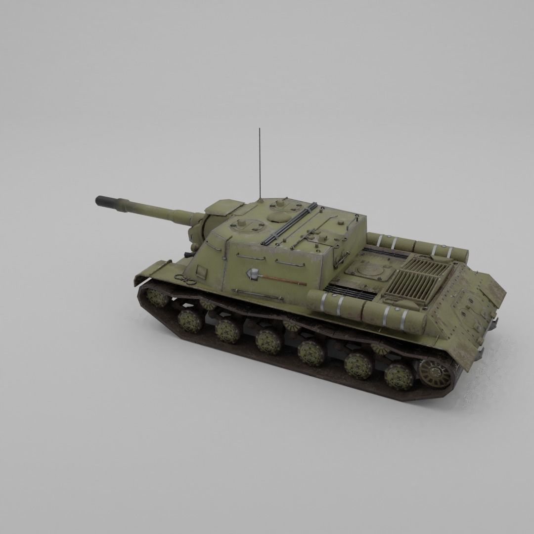 ISU-152 Heavy Assault Tank Low-poly 3D model_30