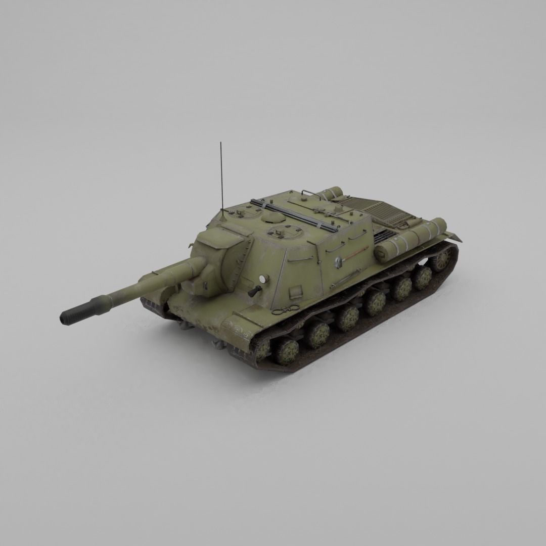 ISU-152 Heavy Assault Tank Low-poly 3D model_33