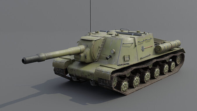 ISU-152 Heavy Assault Tank Low-poly 3D model