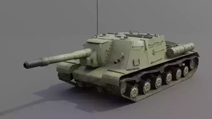 ISU-152 Heavy Assault Tank Low-poly 3D model