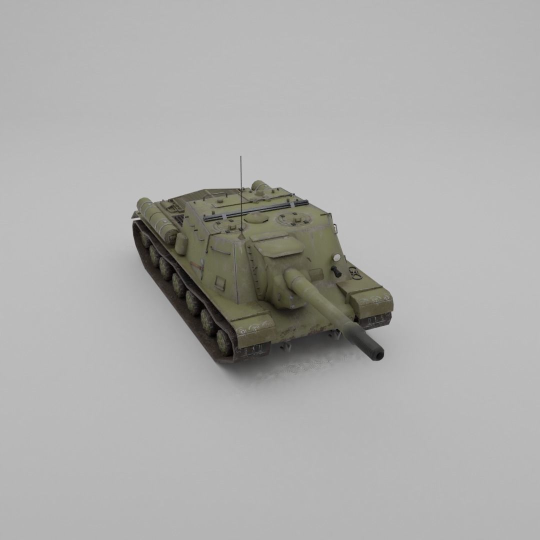 ISU-152 Heavy Assault Tank Low-poly 3D model_21