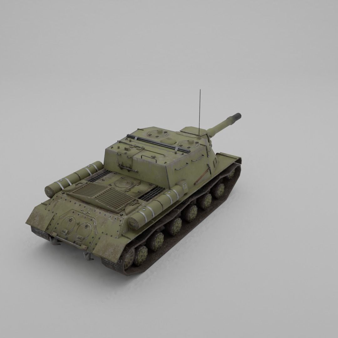 ISU-152 Heavy Assault Tank Low-poly 3D model_26
