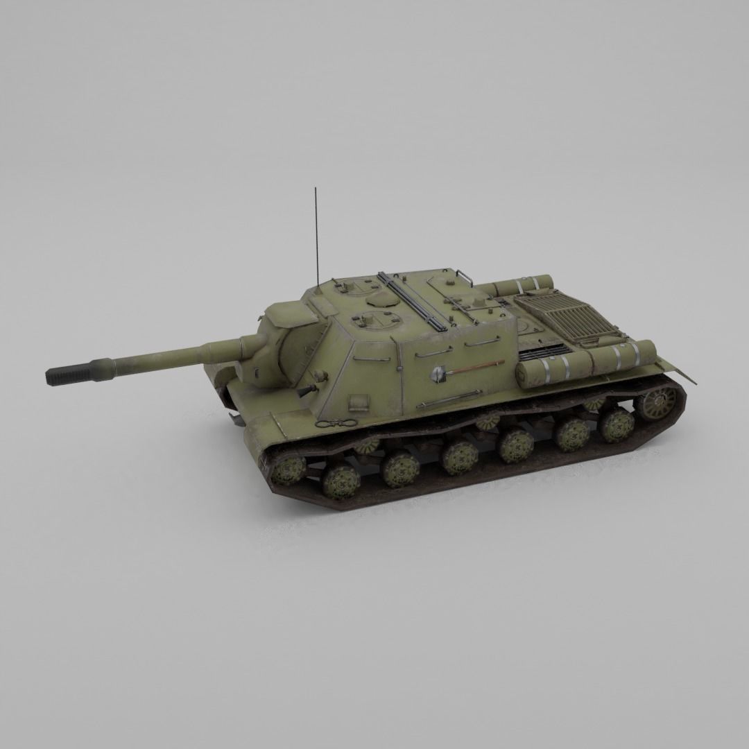 ISU-152 Heavy Assault Tank Low-poly 3D model_32