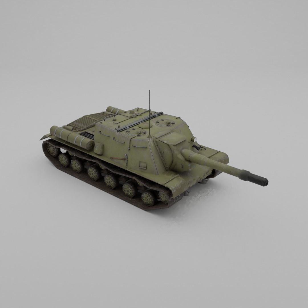 ISU-152 Heavy Assault Tank Low-poly 3D model_22