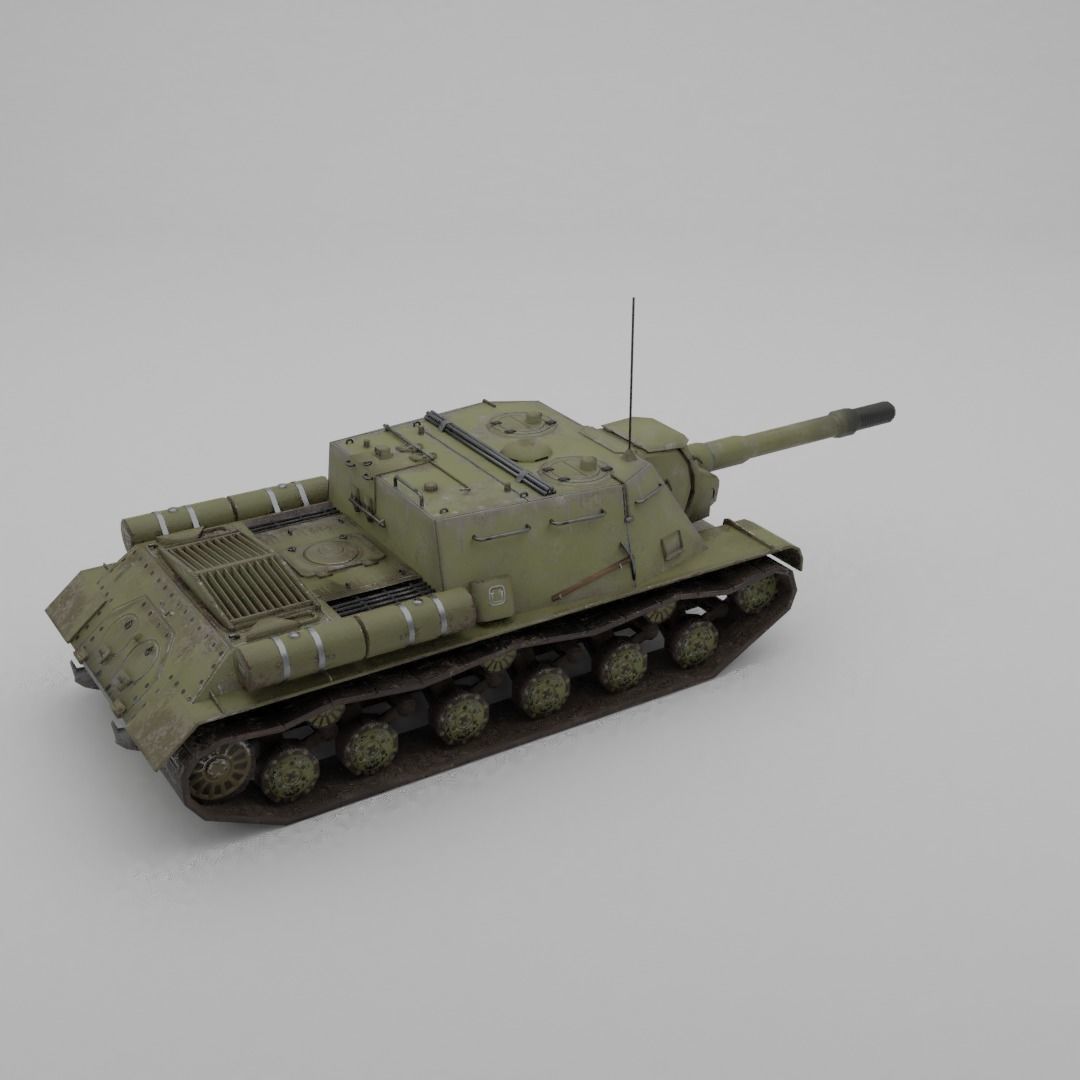 ISU-152 Heavy Assault Tank Low-poly 3D model_25