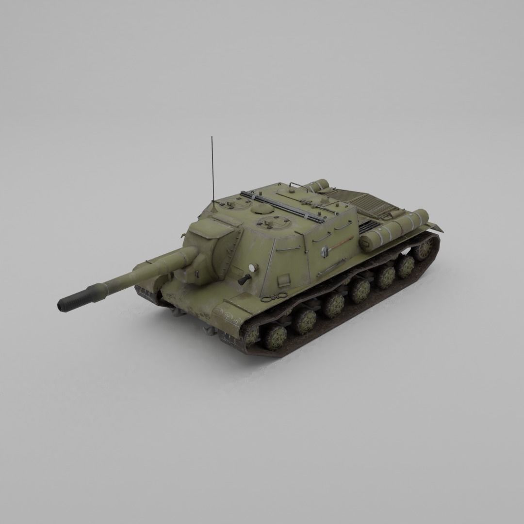 ISU-152 Heavy Assault Tank Low-poly 3D model_18