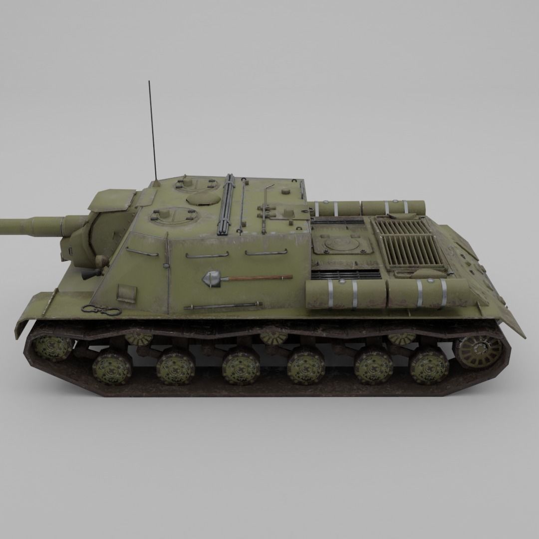 ISU-152 Heavy Assault Tank Low-poly 3D model_17