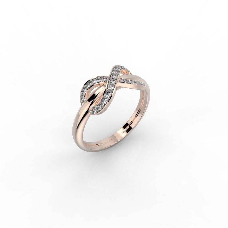 Set Tiffany diamonds infinite - Ring - Earring 3D Model Collection_9