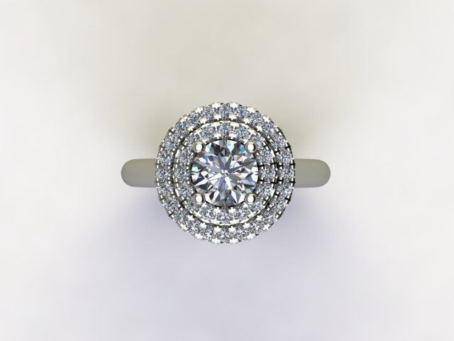 10061 halo engagement ring 3D print model_3