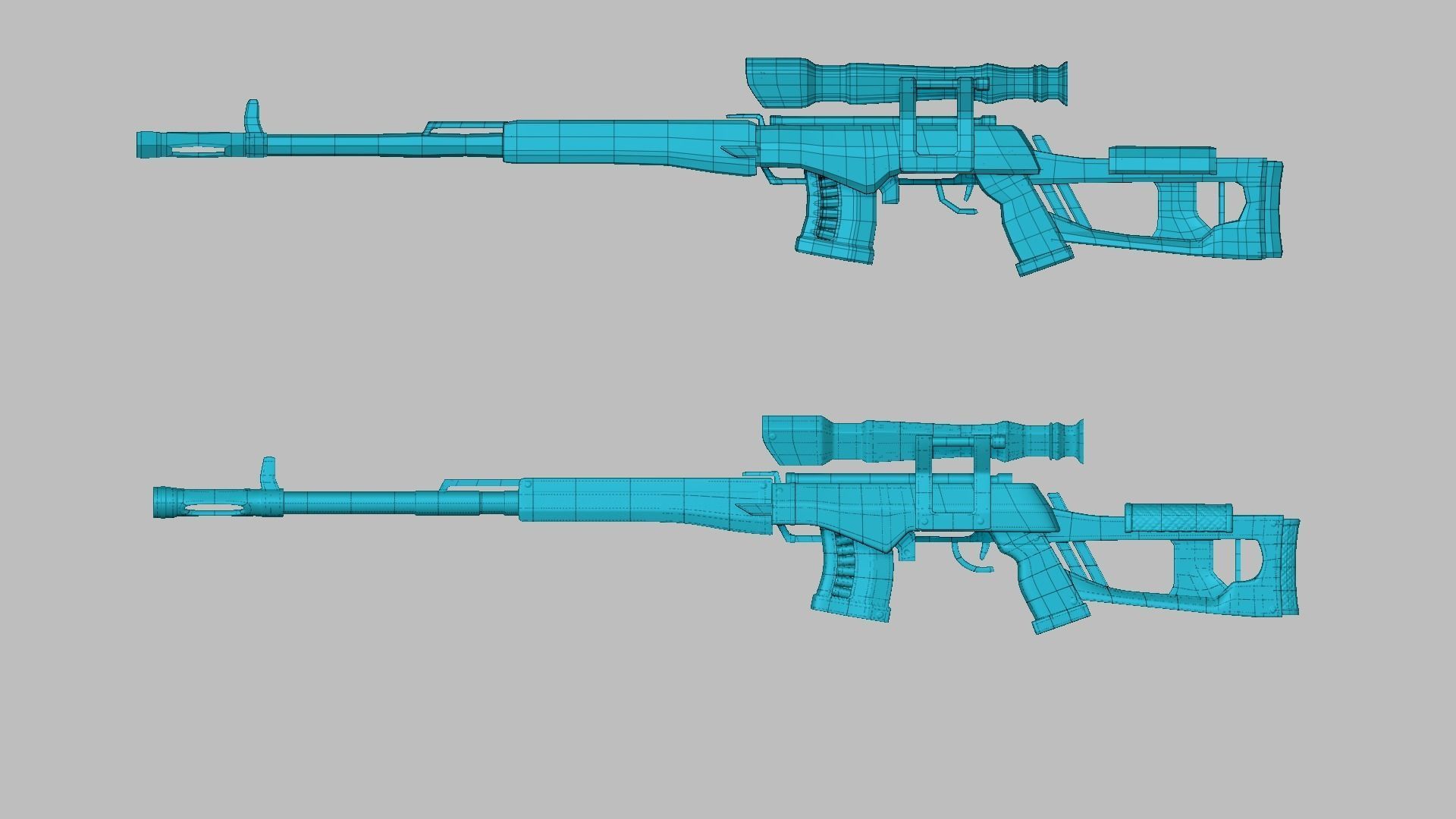 Sci-Fi Dragunov Sniper - Kalashnikov Gun Weaponry Low-poly 3D model_17