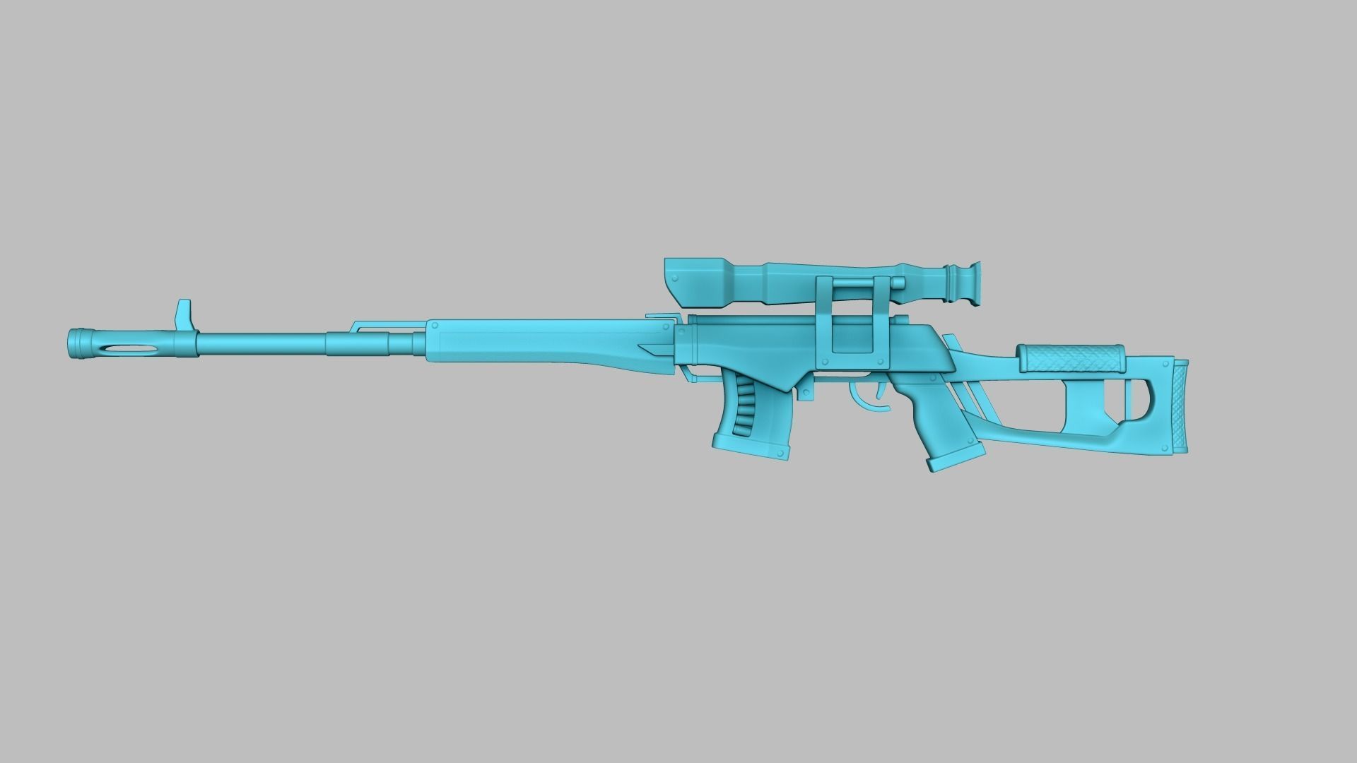 Sci-Fi Dragunov Sniper - Kalashnikov Gun Weaponry Low-poly 3D model_13