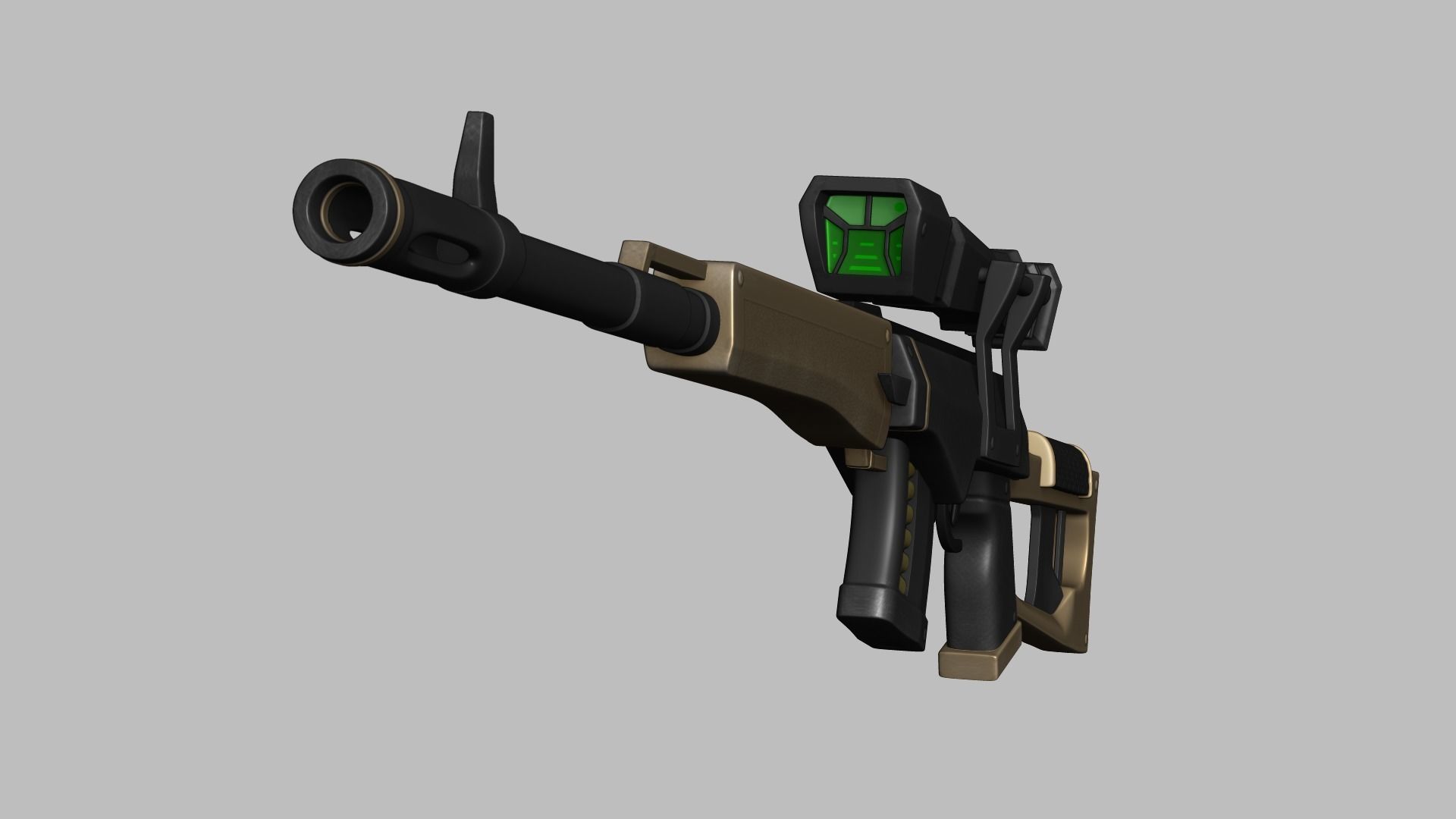 Sci-Fi Dragunov Sniper - Kalashnikov Gun Weaponry Low-poly 3D model_6