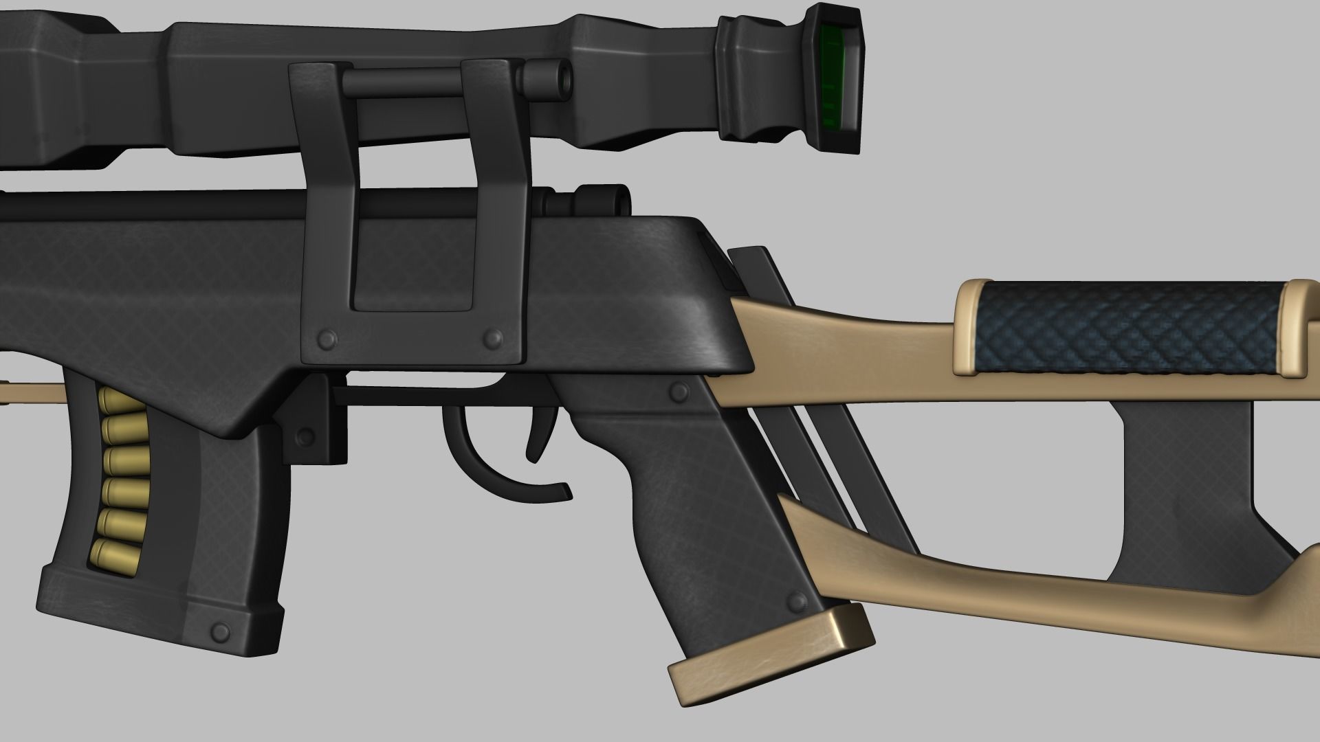 Sci-Fi Dragunov Sniper - Kalashnikov Gun Weaponry Low-poly 3D model_3