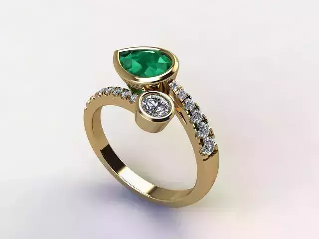 10064 emerald and diamond ring