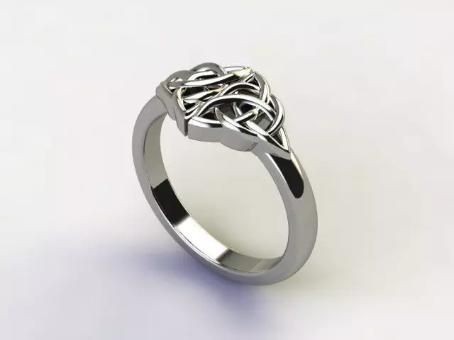 10065 engagement ring with two diamonds in center 3D print model_0