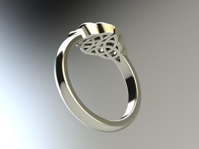 10065 engagement ring with two diamonds in center 3D print model_4