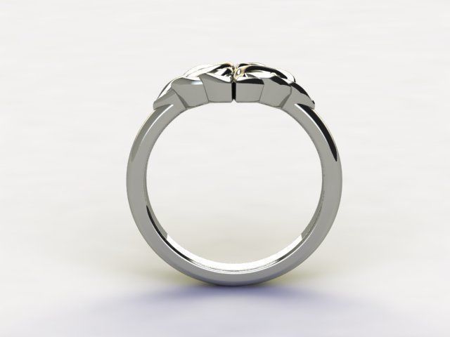 10065 engagement ring with two diamonds in center 3D print model_1